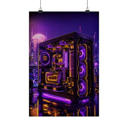 Gaming Pc With Liquid Cooling Glow - Gaming Culture Art Print (Matte Poster) - Moikas
