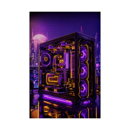 Gaming Pc With Liquid Cooling Glow - Gaming Culture Art Print (Matte Poster) - Moikas