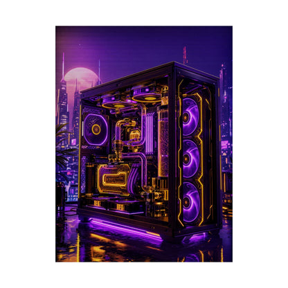 Gaming Pc With Liquid Cooling Glow - Gaming Culture Art Print (Matte Poster) - Moikas