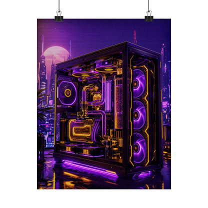 Gaming Pc With Liquid Cooling Glow - Gaming Culture Art Print (Matte Poster) - Moikas
