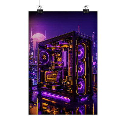 Gaming Pc With Liquid Cooling Glow - Gaming Culture Art Print (Matte Poster) - Moikas
