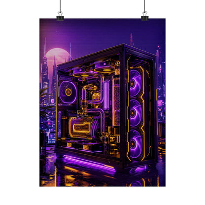 Gaming Pc With Liquid Cooling Glow - Gaming Culture Art Print (Matte Poster) - Moikas
