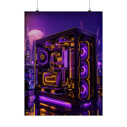 Gaming Pc With Liquid Cooling Glow - Gaming Culture Art Print (Matte Poster) - Moikas
