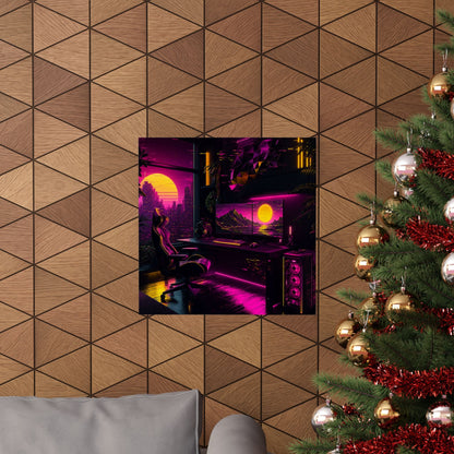 Gaming Setup With Rgb Lights - Gaming Culture Art Print (Matte Poster) - Moikas