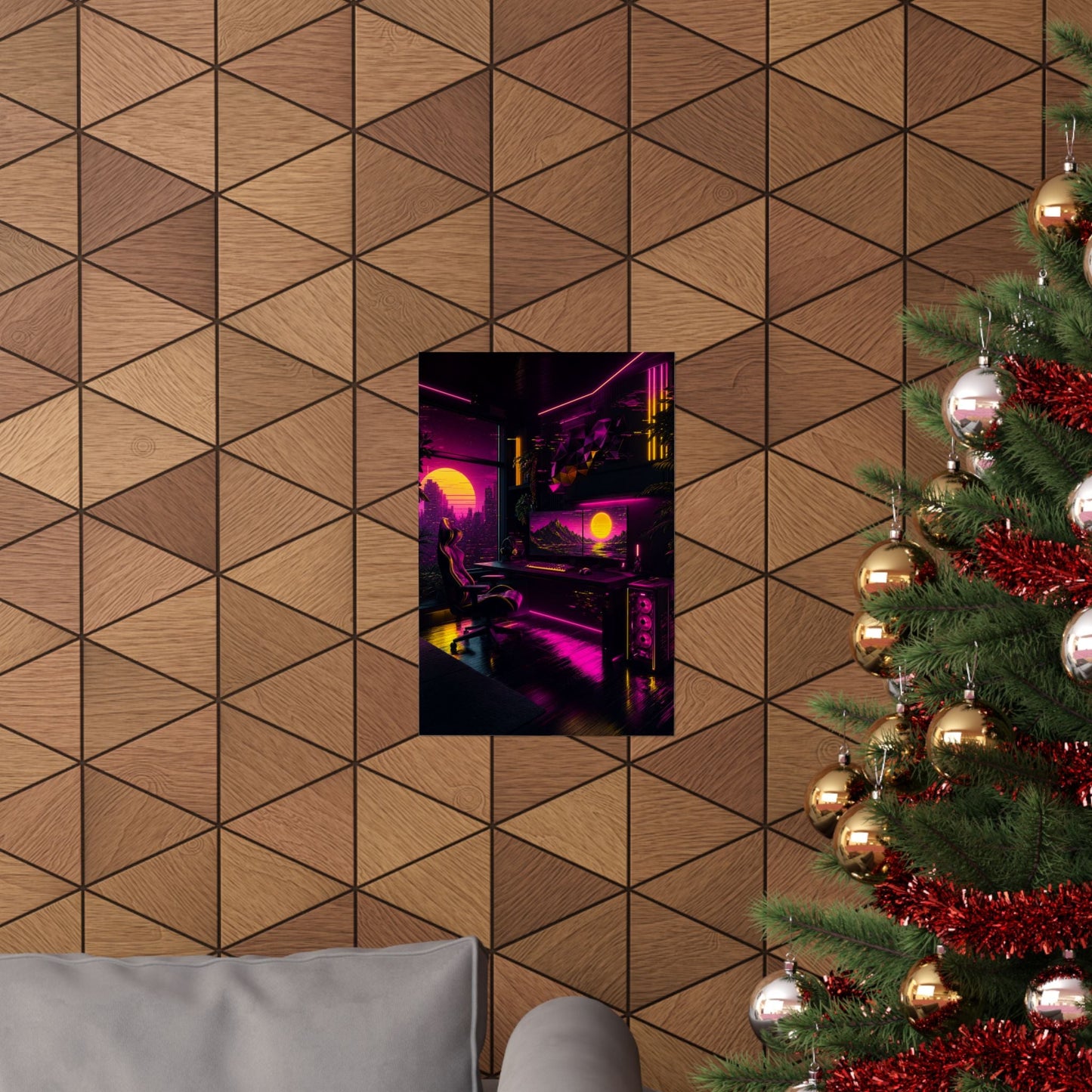 Gaming Setup With Rgb Lights - Gaming Culture Art Print (Matte Poster) - Moikas
