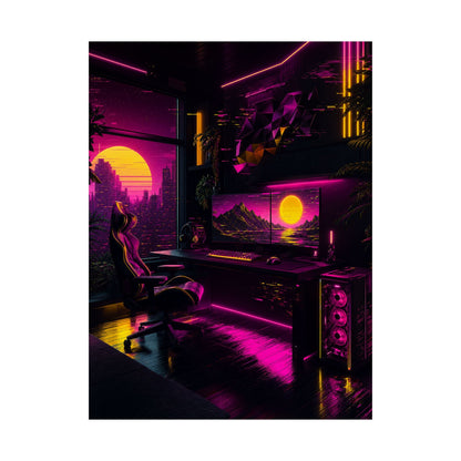 Gaming Setup With Rgb Lights - Gaming Culture Art Print (Matte Poster) - Moikas