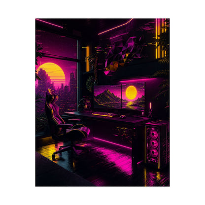 Gaming Setup With Rgb Lights - Gaming Culture Art Print (Matte Poster) - Moikas