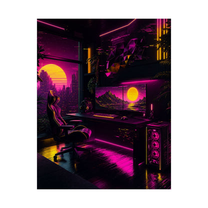Gaming Setup With Rgb Lights - Gaming Culture Art Print (Matte Poster) - Moikas