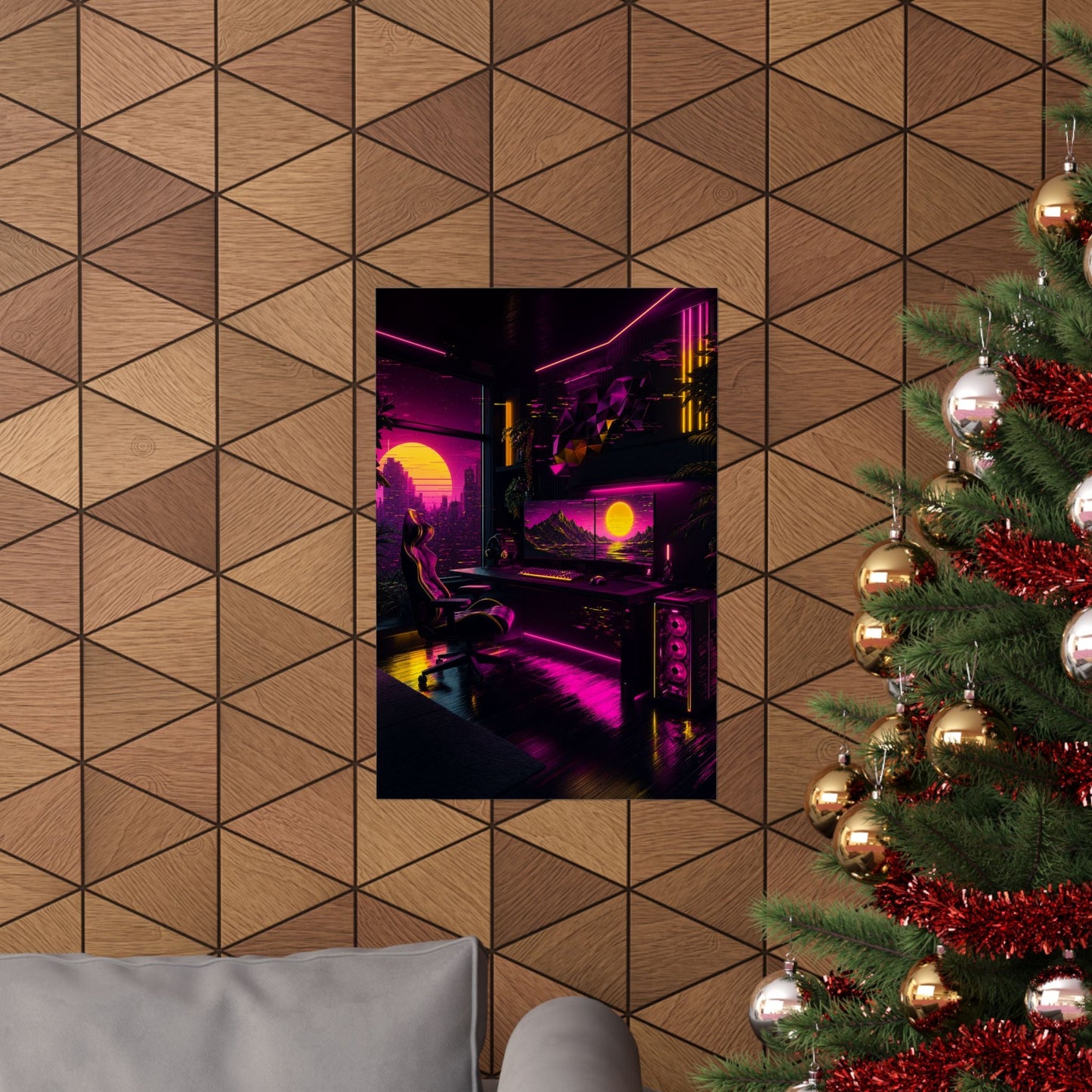 Gaming Setup With Rgb Lights - Gaming Culture Art Print (Matte Poster) - Moikas