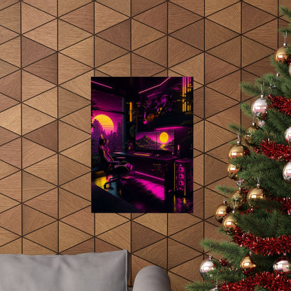 Gaming Setup With Rgb Lights - Gaming Culture Art Print (Matte Poster) - Moikas