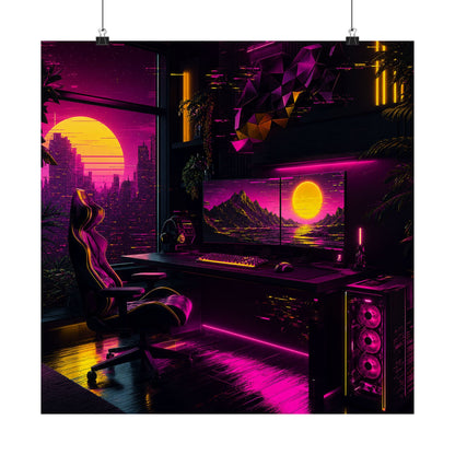 Gaming Setup With Rgb Lights - Gaming Culture Art Print (Matte Poster) - Moikas