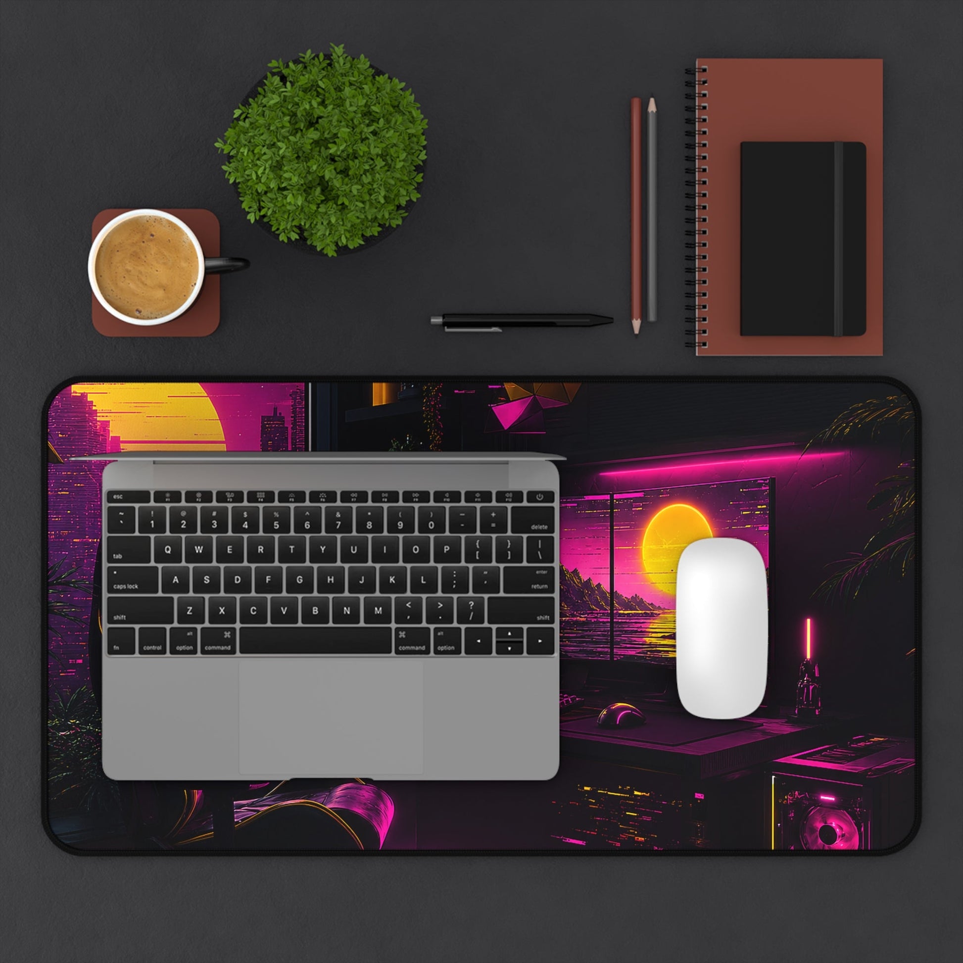 Gaming Setup With Rgb Lights - Gaming Culture Gaming Desk Mat - Moikas