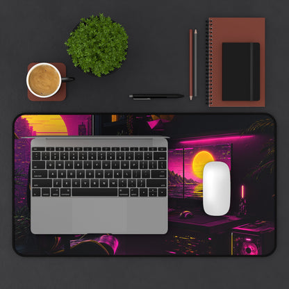 Gaming Setup With Rgb Lights - Gaming Culture Gaming Desk Mat - Moikas