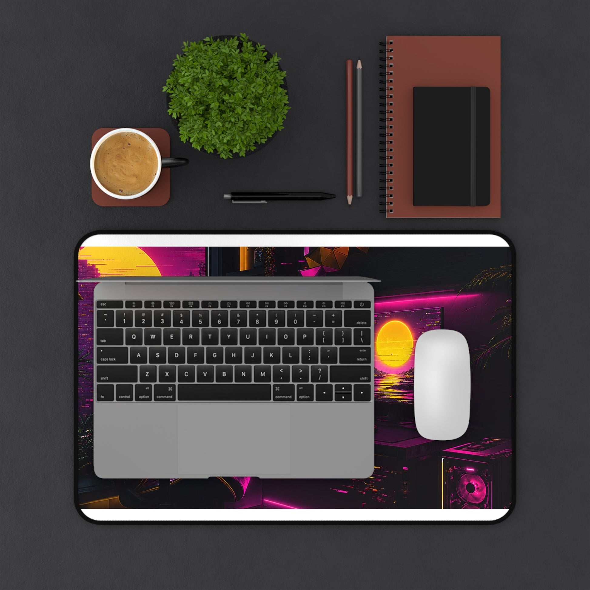 Gaming Setup With Rgb Lights - Gaming Culture Gaming Desk Mat - Moikas