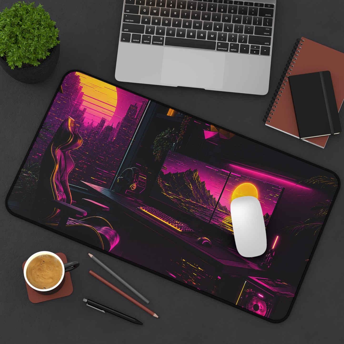 Gaming Setup With Rgb Lights - Gaming Culture Gaming Desk Mat - Moikas