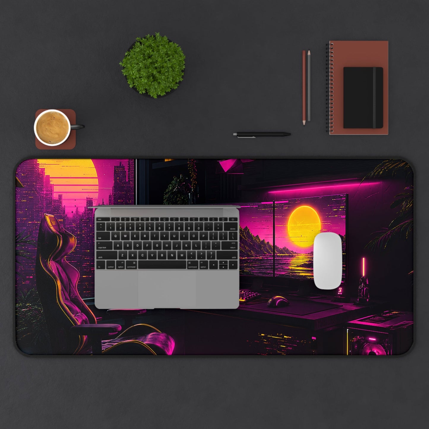 Gaming Setup With Rgb Lights - Gaming Culture Gaming Desk Mat - Moikas