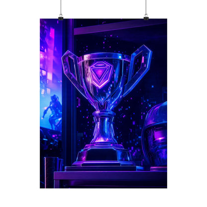 Gaming Trophy On Shelf - Gaming Culture Art Print (Matte Poster) - Moikas