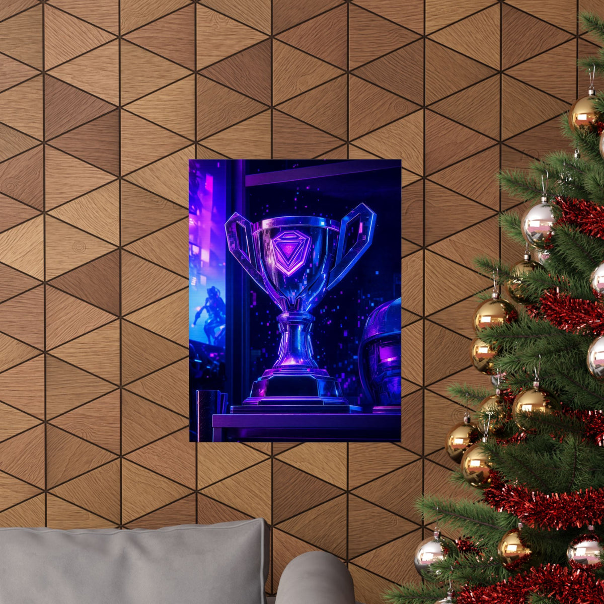 Gaming Trophy On Shelf - Gaming Culture Art Print (Matte Poster) - Moikas