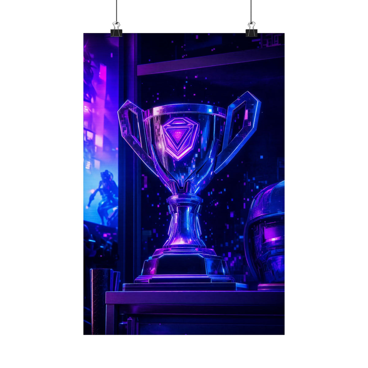 Gaming Trophy On Shelf - Gaming Culture Art Print (Matte Poster) - Moikas