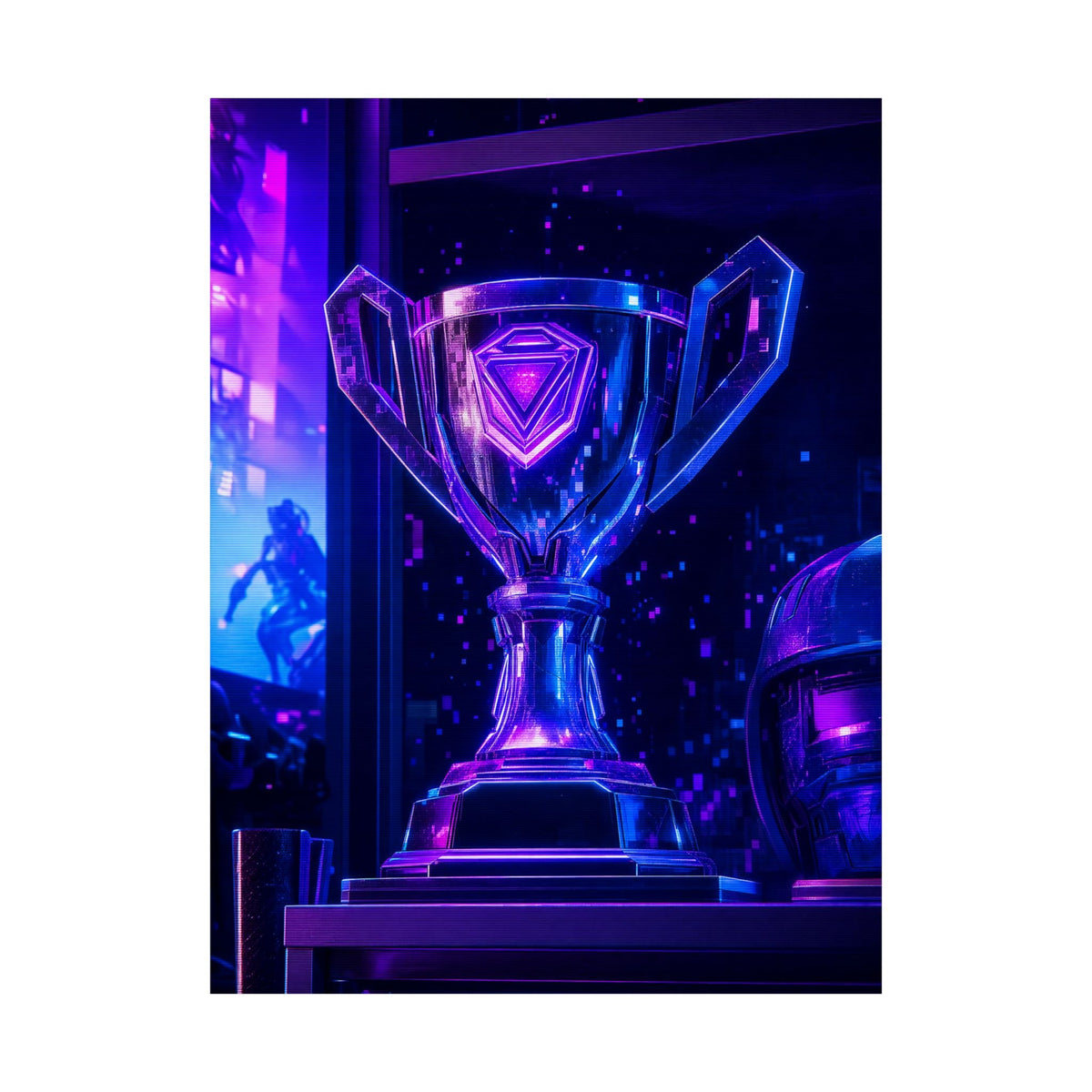 Gaming Trophy On Shelf - Gaming Culture Art Print (Matte Poster) - Moikas
