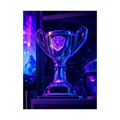 Gaming Trophy On Shelf - Gaming Culture Art Print (Matte Poster) - Moikas