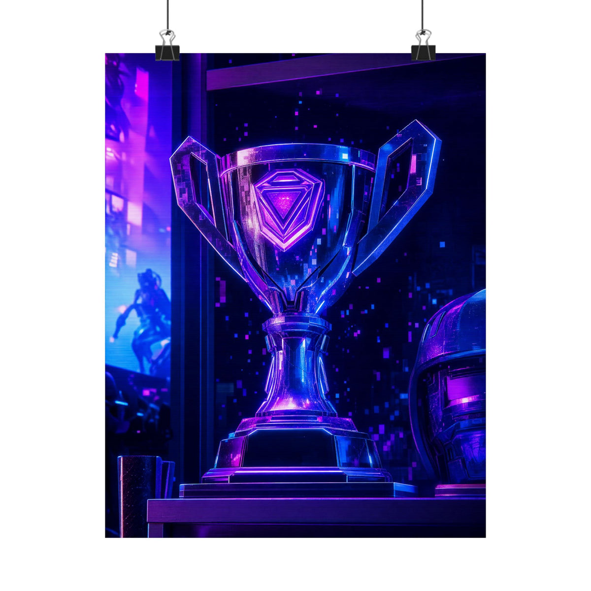 Gaming Trophy On Shelf - Gaming Culture Art Print (Matte Poster) - Moikas