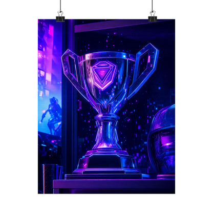 Gaming Trophy On Shelf - Gaming Culture Art Print (Matte Poster) - Moikas