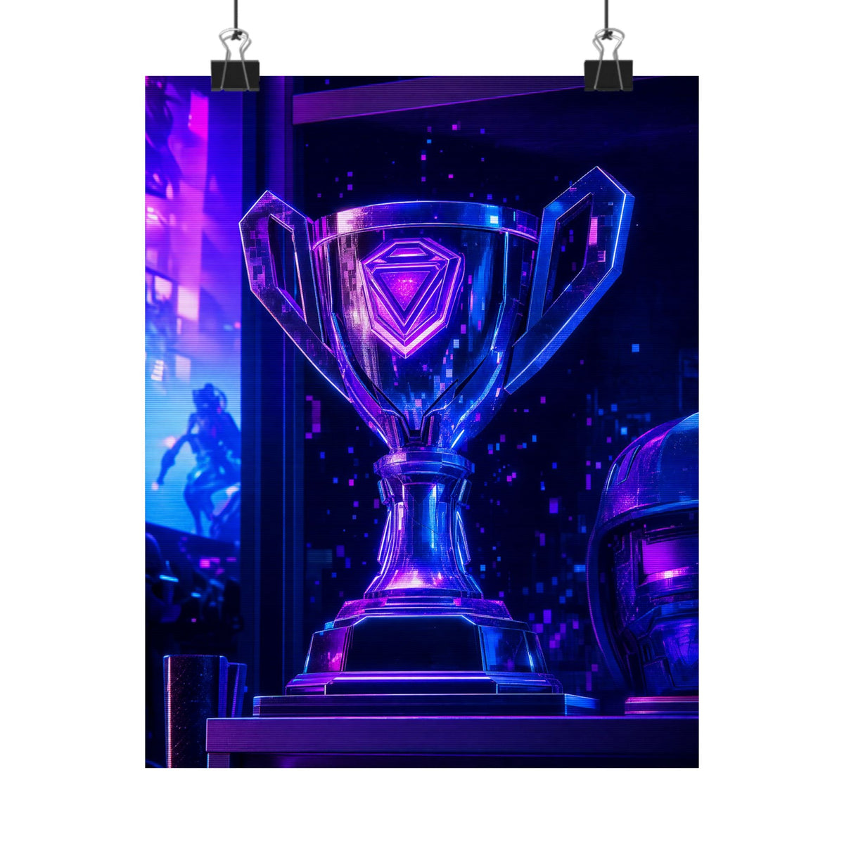 Gaming Trophy On Shelf - Gaming Culture Art Print (Matte Poster) - Moikas