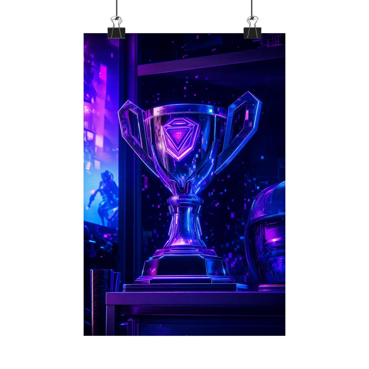 Gaming Trophy On Shelf - Gaming Culture Art Print (Matte Poster) - Moikas
