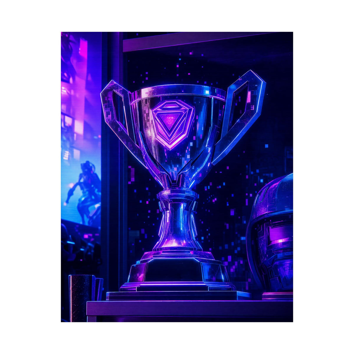Gaming Trophy On Shelf - Gaming Culture Art Print (Matte Poster) - Moikas