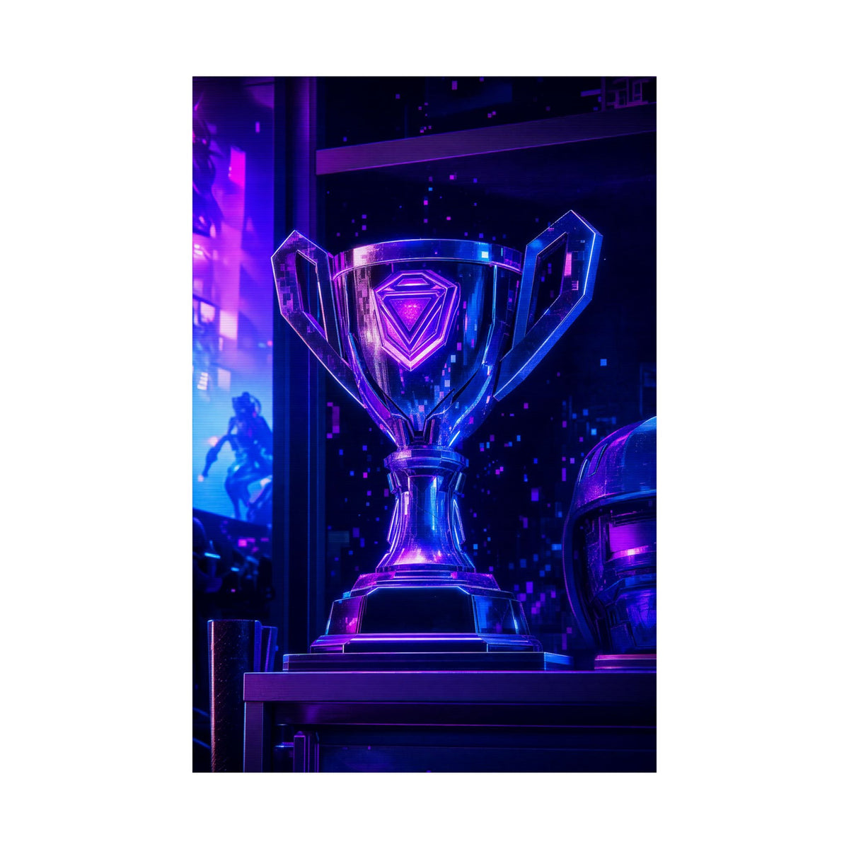 Gaming Trophy On Shelf - Gaming Culture Art Print (Matte Poster) - Moikas