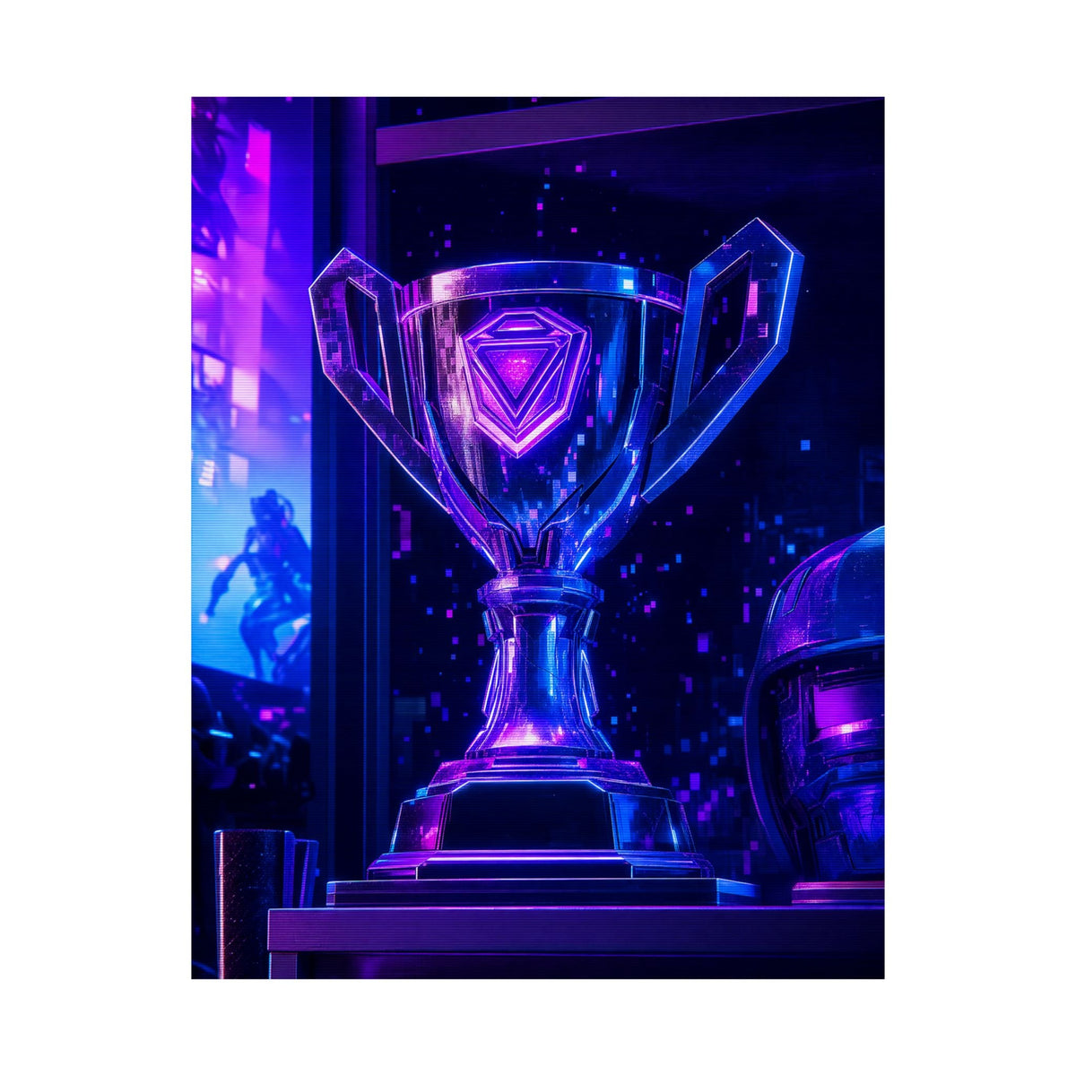 Gaming Trophy On Shelf - Gaming Culture Art Print (Matte Poster) - Moikas