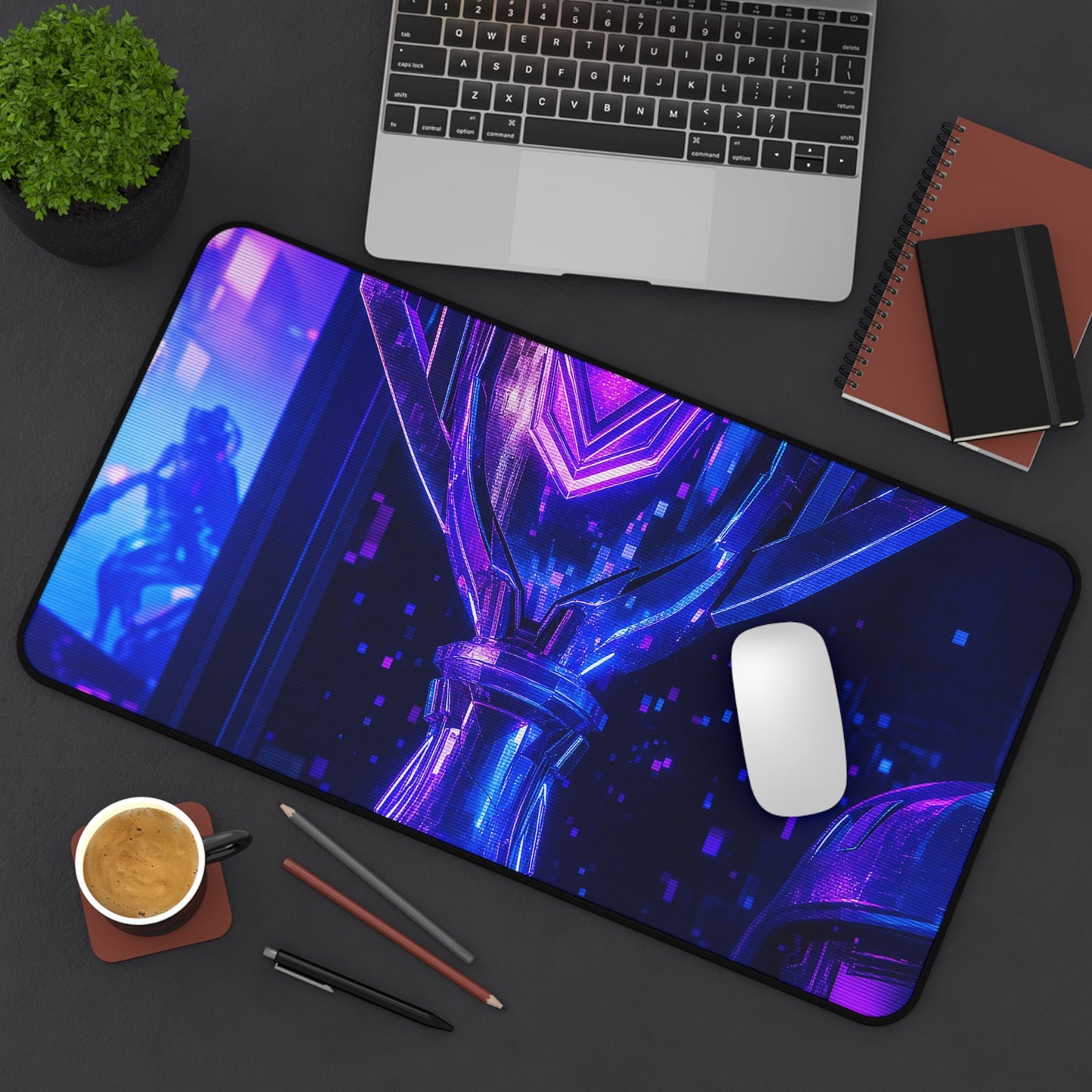Gaming Trophy On Shelf - Gaming Culture Gaming Desk Mat - Moikas