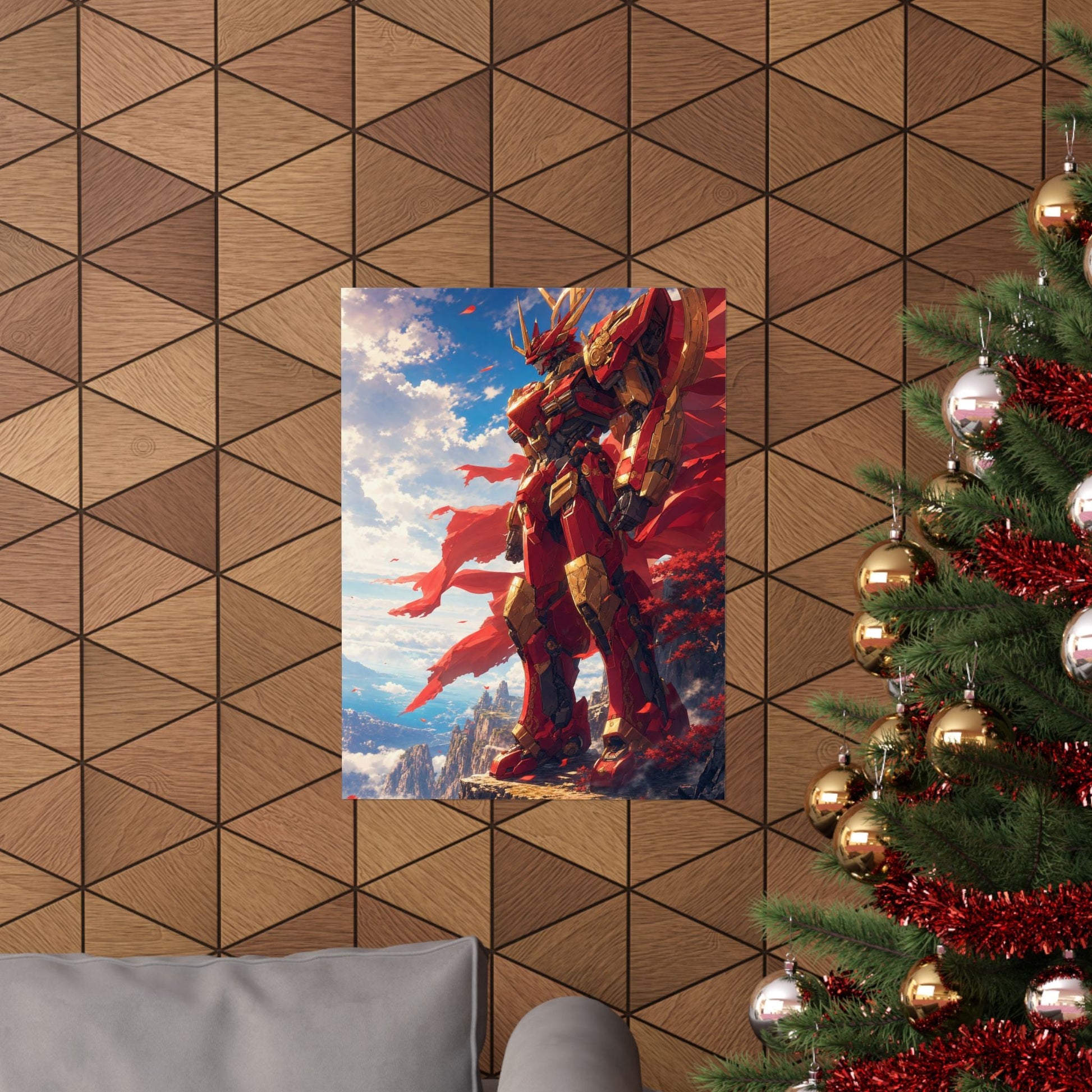 Giant Robot On Cliffside - Anime Manga Art Print (Matte Poster) - Moikas