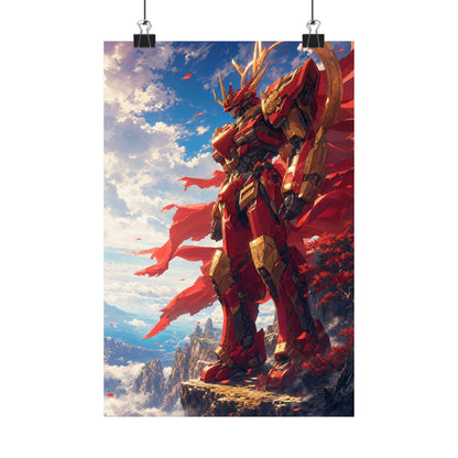 Giant Robot On Cliffside - Anime Manga Art Print (Matte Poster) - Moikas