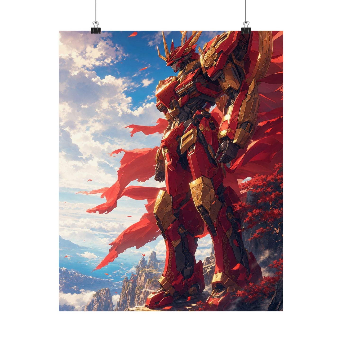 Giant Robot On Cliffside - Anime Manga Art Print (Matte Poster) - Moikas