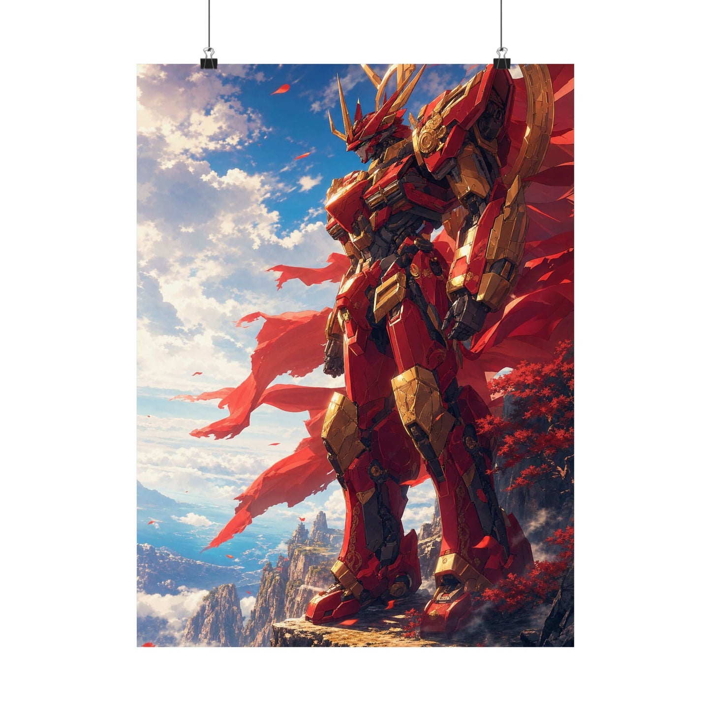 Giant Robot On Cliffside - Anime Manga Art Print (Matte Poster) - Moikas