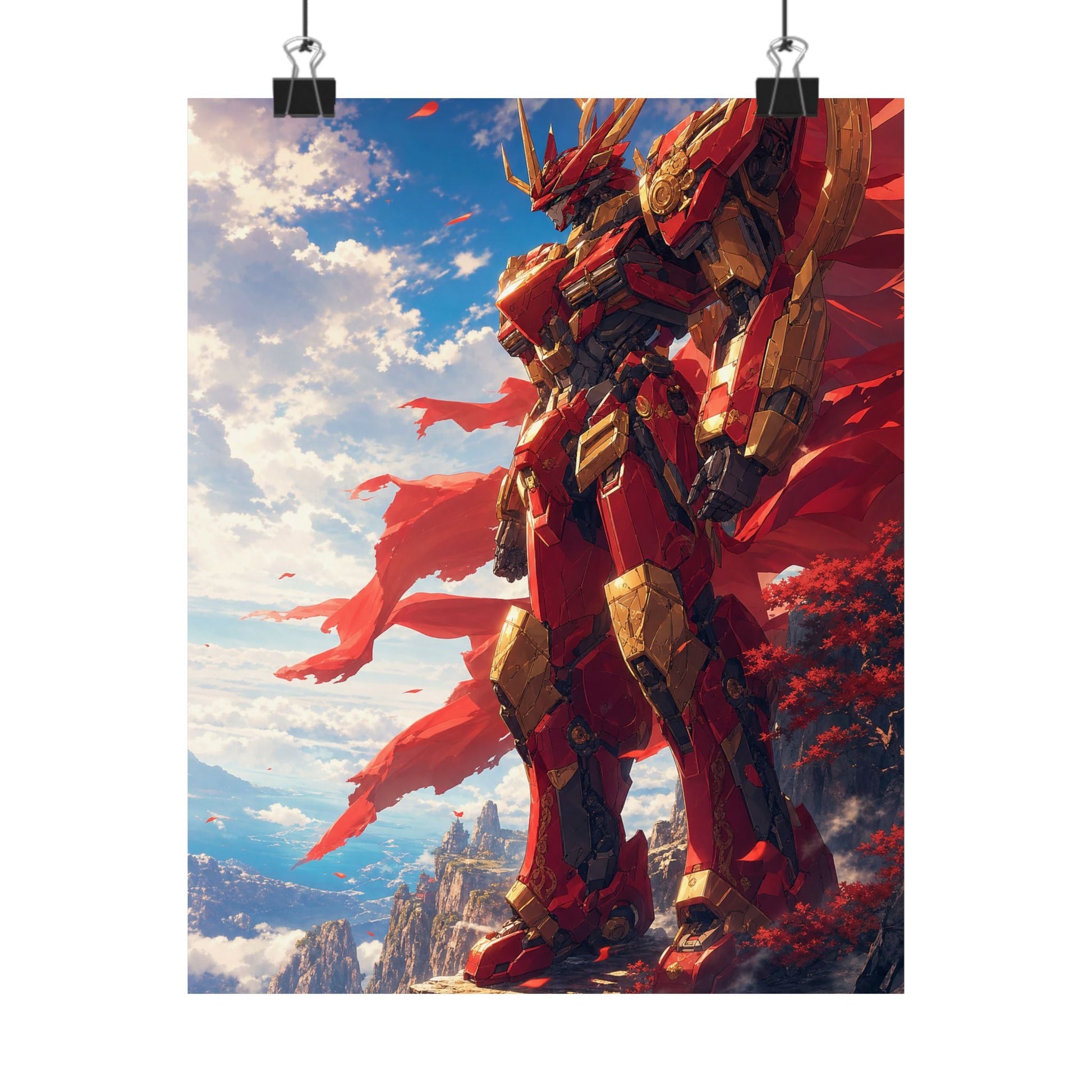 Giant Robot On Cliffside - Anime Manga Art Print (Matte Poster) - Moikas