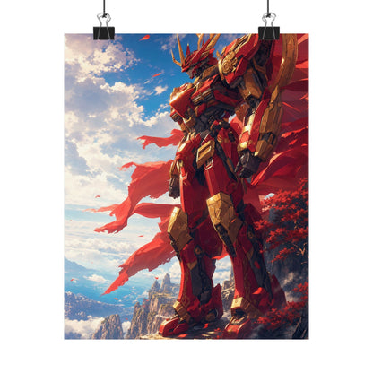 Giant Robot On Cliffside - Anime Manga Art Print (Matte Poster) - Moikas