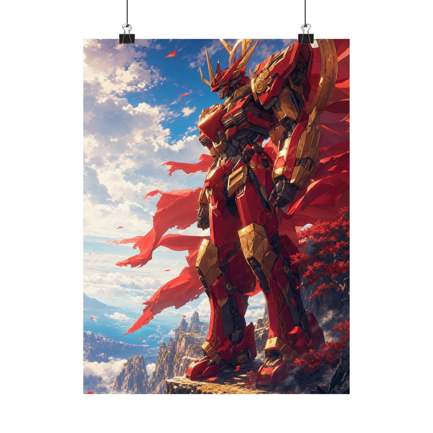 Giant Robot On Cliffside - Anime Manga Art Print (Matte Poster) - Moikas