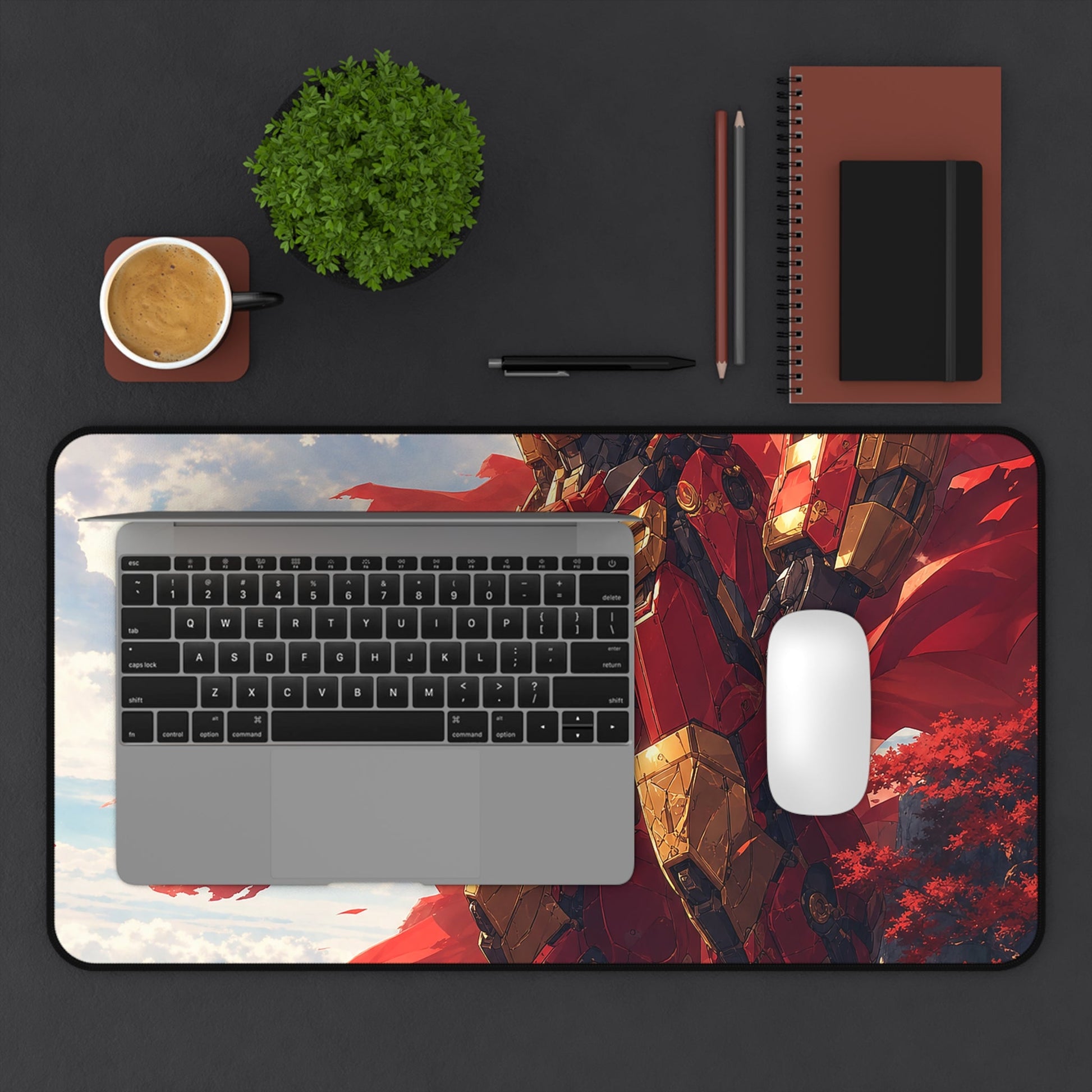 Giant Robot On Cliffside - Anime Manga Gaming Desk Mat - Moikas