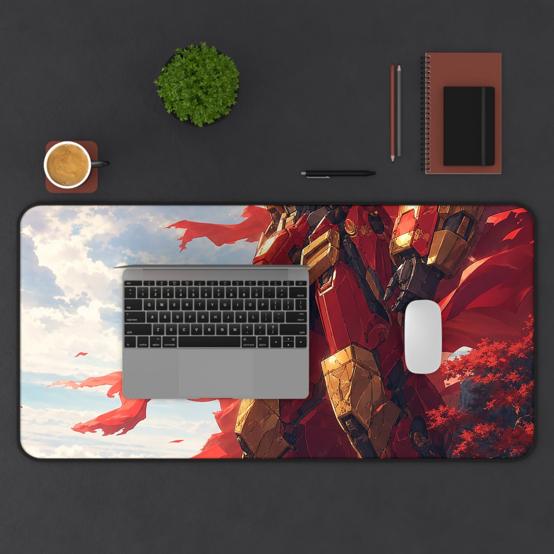 Giant Robot On Cliffside - Anime Manga Gaming Desk Mat - Moikas
