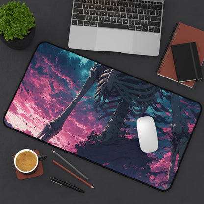 Giant Skeleton Looming Over Village - Anime Manga Gaming Desk Mat - Moikas