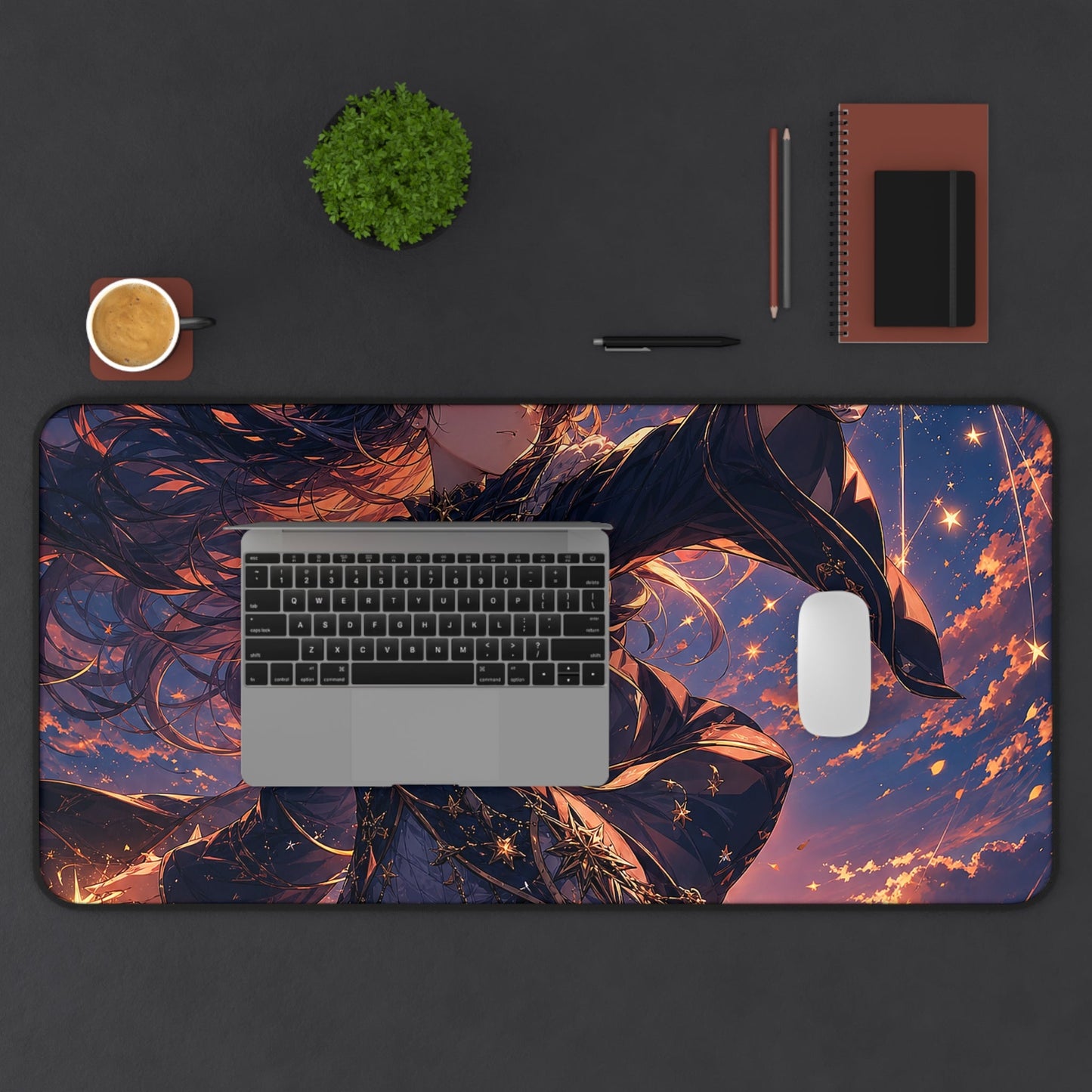 Girl Summoning Star Magic - Anime Manga Gaming Desk Mat - Moikas