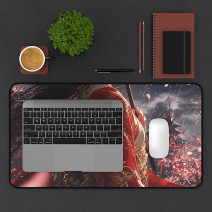 Girl With Umbrellin Rain - Anime Manga Gaming Desk Mat - Moikas