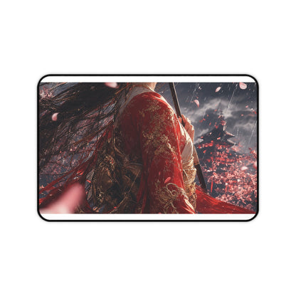 Girl With Umbrellin Rain - Anime Manga Gaming Desk Mat - Moikas