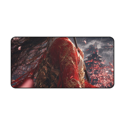 Girl With Umbrellin Rain - Anime Manga Gaming Desk Mat - Moikas