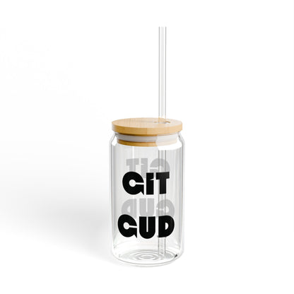 Git Gud | Funny Dark Souls Inspired Tumbler, Video Game Coffee Cup, Office Or Geek Gift | Glass Sipper (16oz) - Moikas