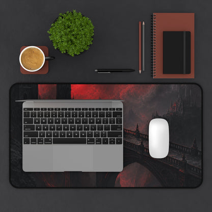 Gothic Bridge Over Void - Dark Fantasy Gaming Desk Mat - Moikas