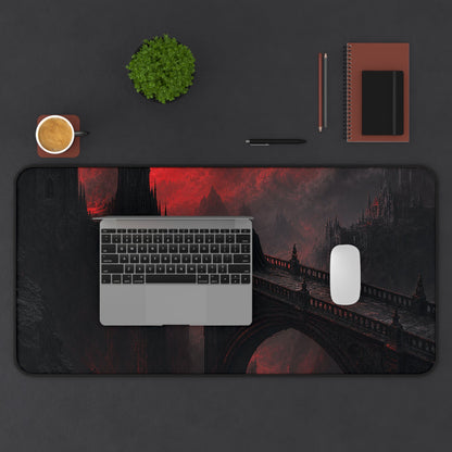 Gothic Bridge Over Void - Dark Fantasy Gaming Desk Mat - Moikas